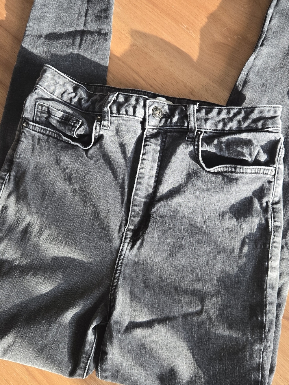 forever 21 black high rise skinny jeans | size 29 | distressed denim